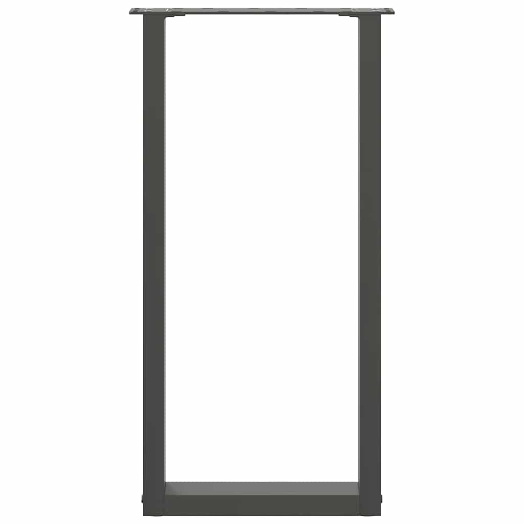 Gambe per tavolo consolle forma U 2 pz Antracite 38x(72-73) cm