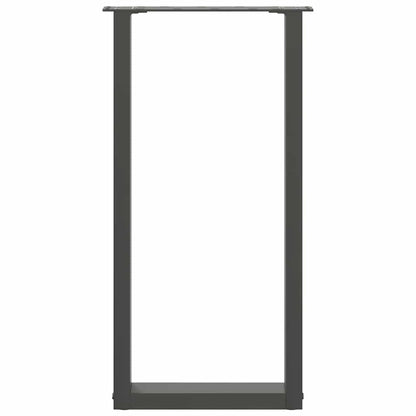 Gambe per tavolo consolle forma U 2 pz Antracite 38x(72-73) cm