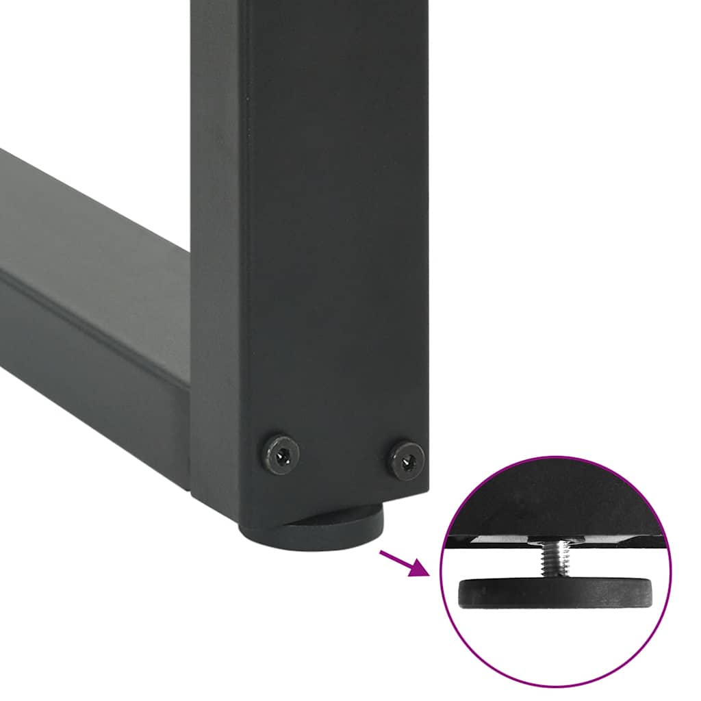 Gambe per tavolo consolle forma U 2 pz Antracite 38x(72-73) cm