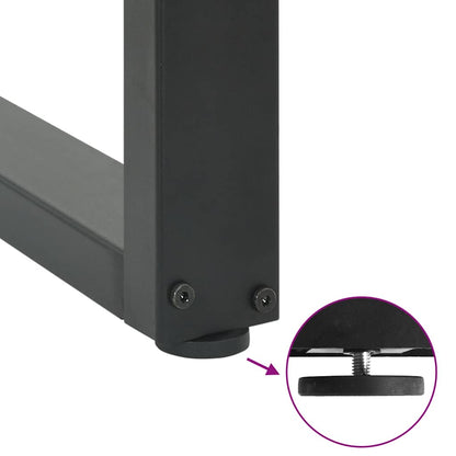 Gambe per tavolo consolle forma U 2 pz Antracite 38x(72-73) cm
