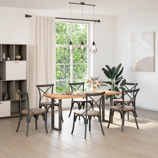 Gambe per tavolo consolle a forma di U 2 pz in acciaio naturale 38x(72-73) cm