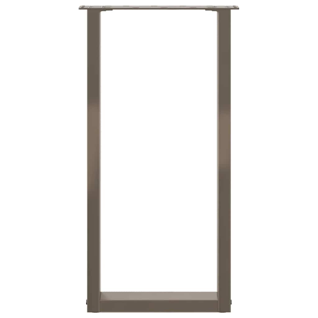 Gambe per tavolo consolle a forma di U 2 pz in acciaio naturale 38x(72-73) cm