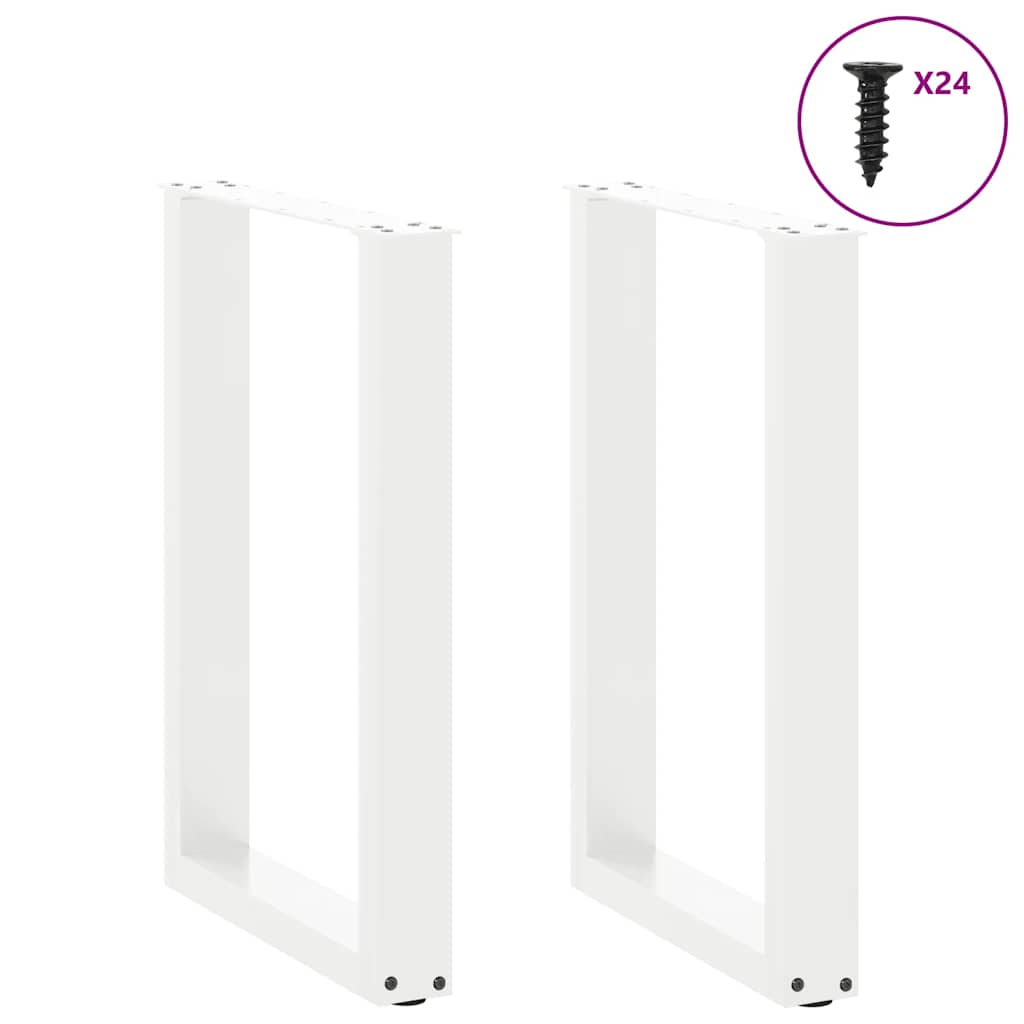Gambe per tavolo da pranzo forma U 2 pz bianche 100x(72-73)