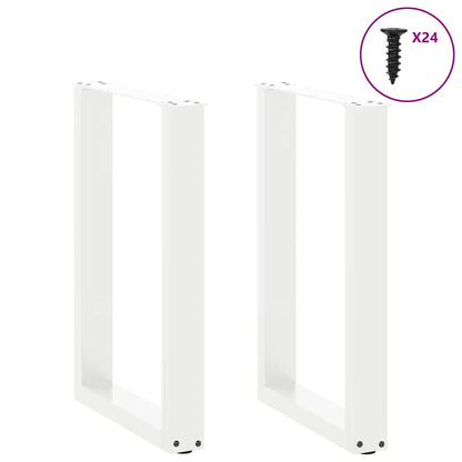 Gambe per tavolo da pranzo forma U 2 pz bianche 100x(72-73)