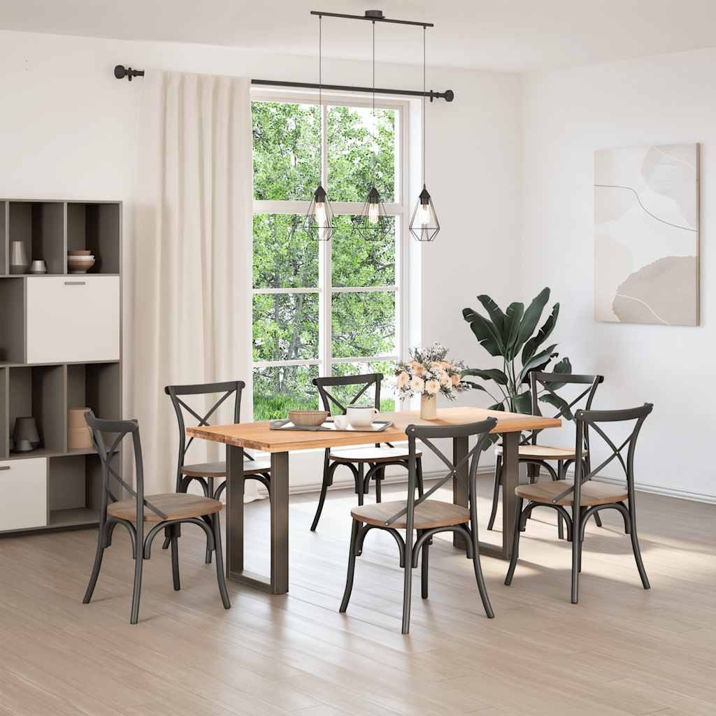 Gambe per tavolo da pranzo a forma di U 2 pz in acciaio naturale 50x(72-73) cm