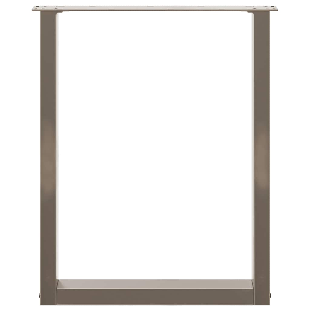 Gambe per tavolo da pranzo a forma di U 2 pz in acciaio naturale 60x(72-73) cm - homemem39