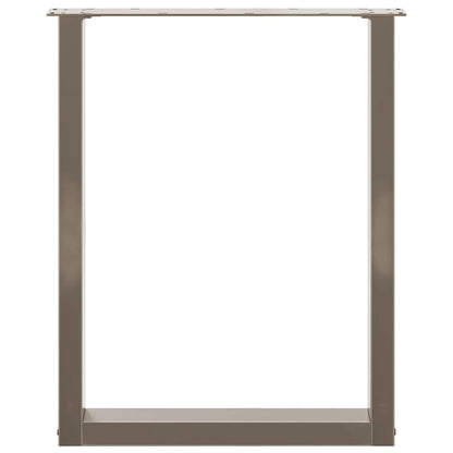 Gambe per tavolo da pranzo a forma di U 2 pz in acciaio naturale 60x(72-73) cm - homemem39