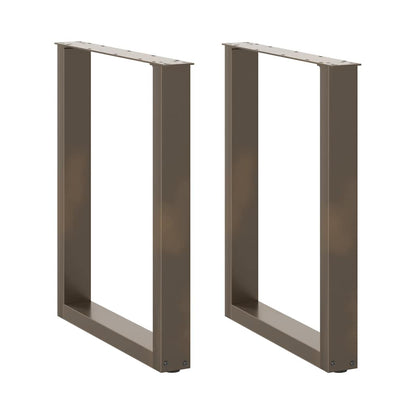 Gambe per tavolo da pranzo forma U 2 pz naturale 70x(72-73) cm