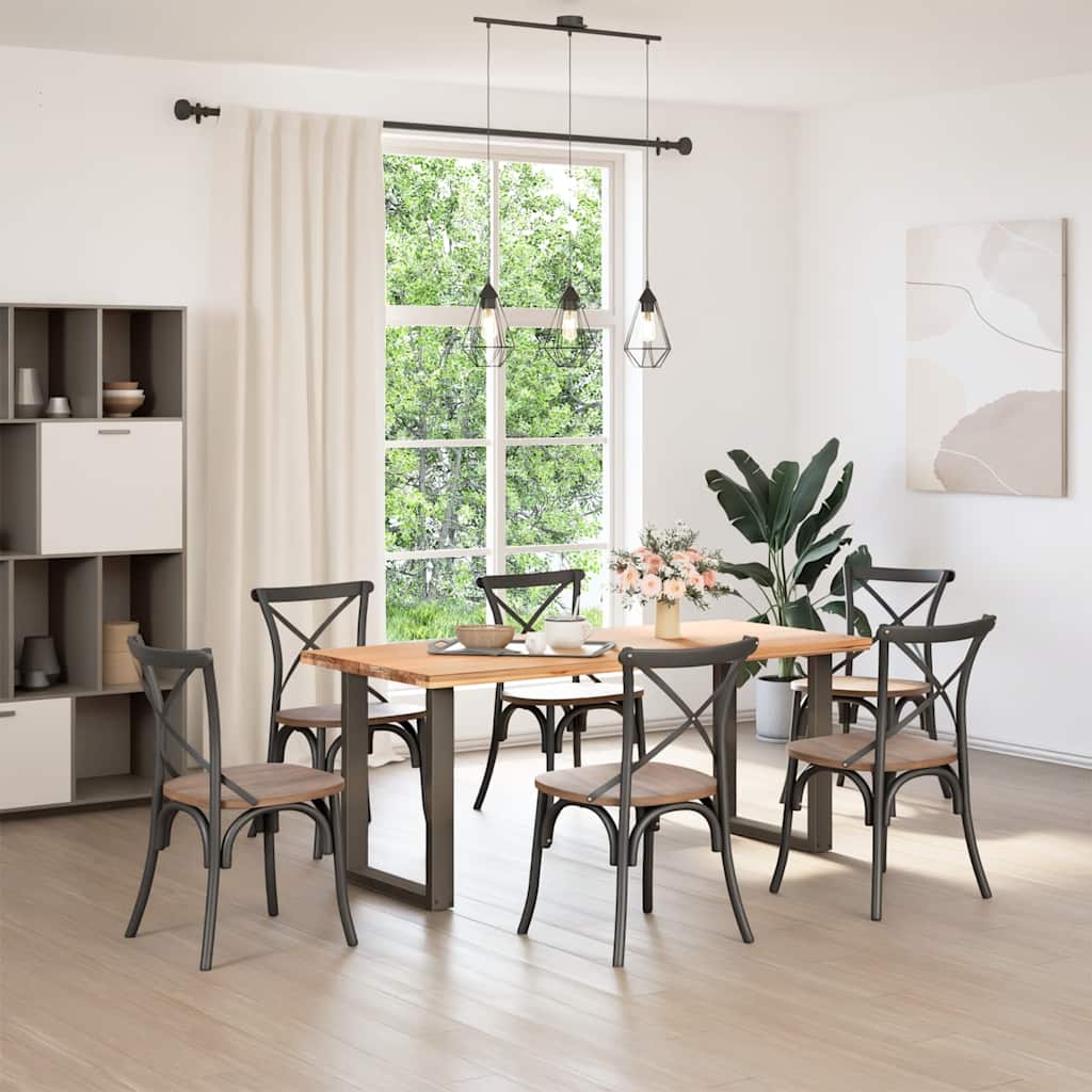 Gambe per tavolo da pranzo a forma di U 2 pz in acciaio naturale 70x(72-73) cm - homemem39