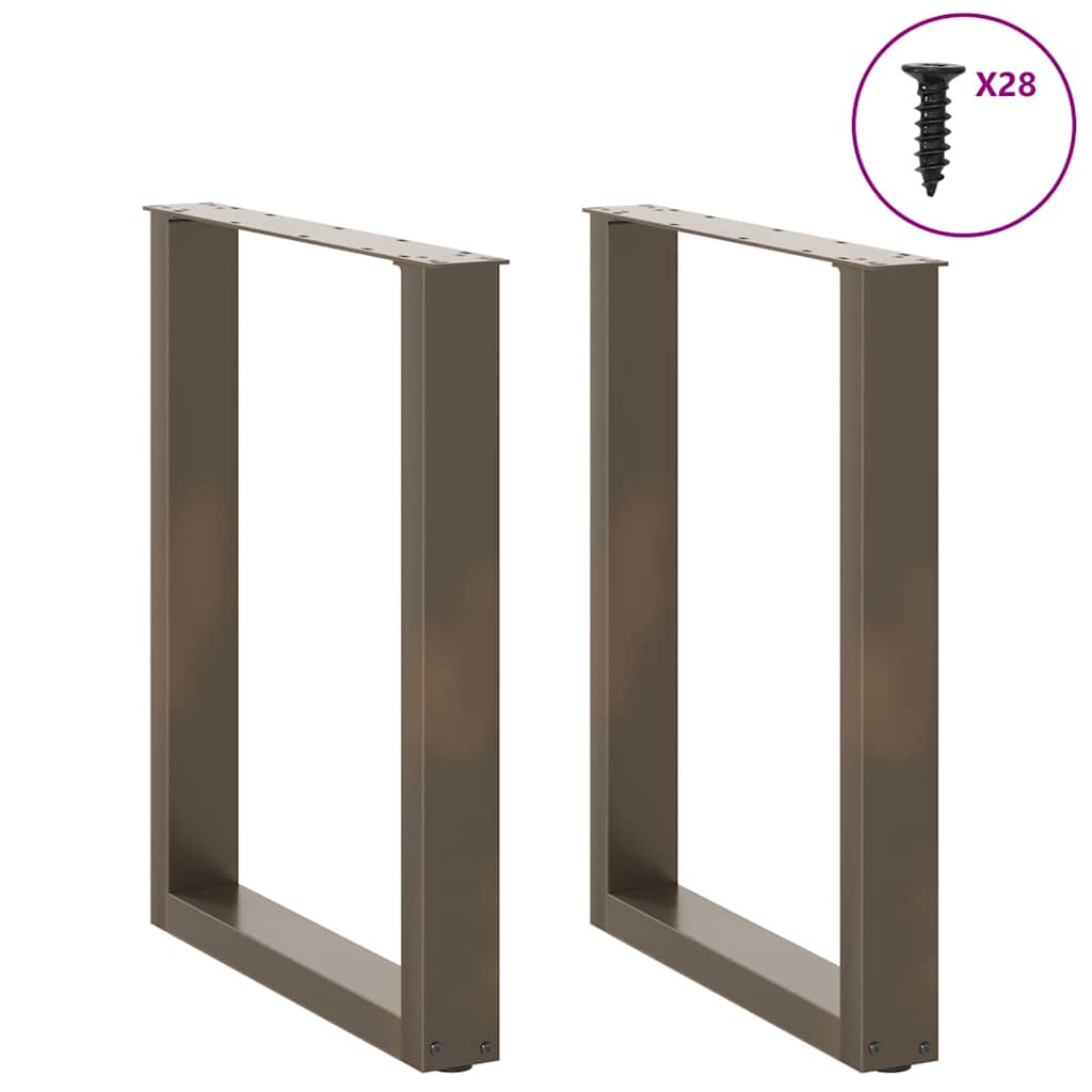 Gambe per tavolo da pranzo forma U 2 pz naturale 70x(72-73) cm