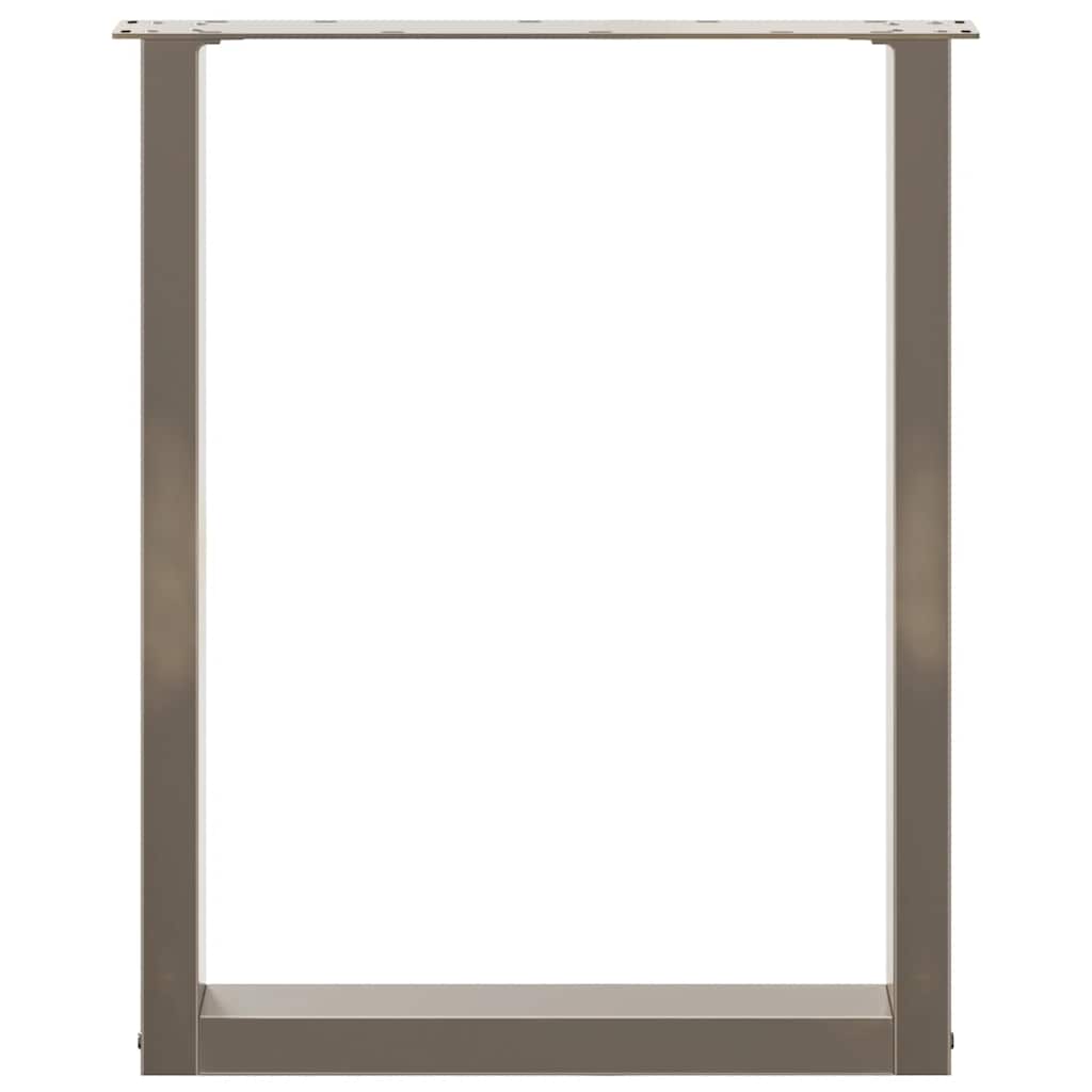 Gambe per tavolo da pranzo a forma di U 2 pz in acciaio naturale 70x(72-73) cm - homemem39