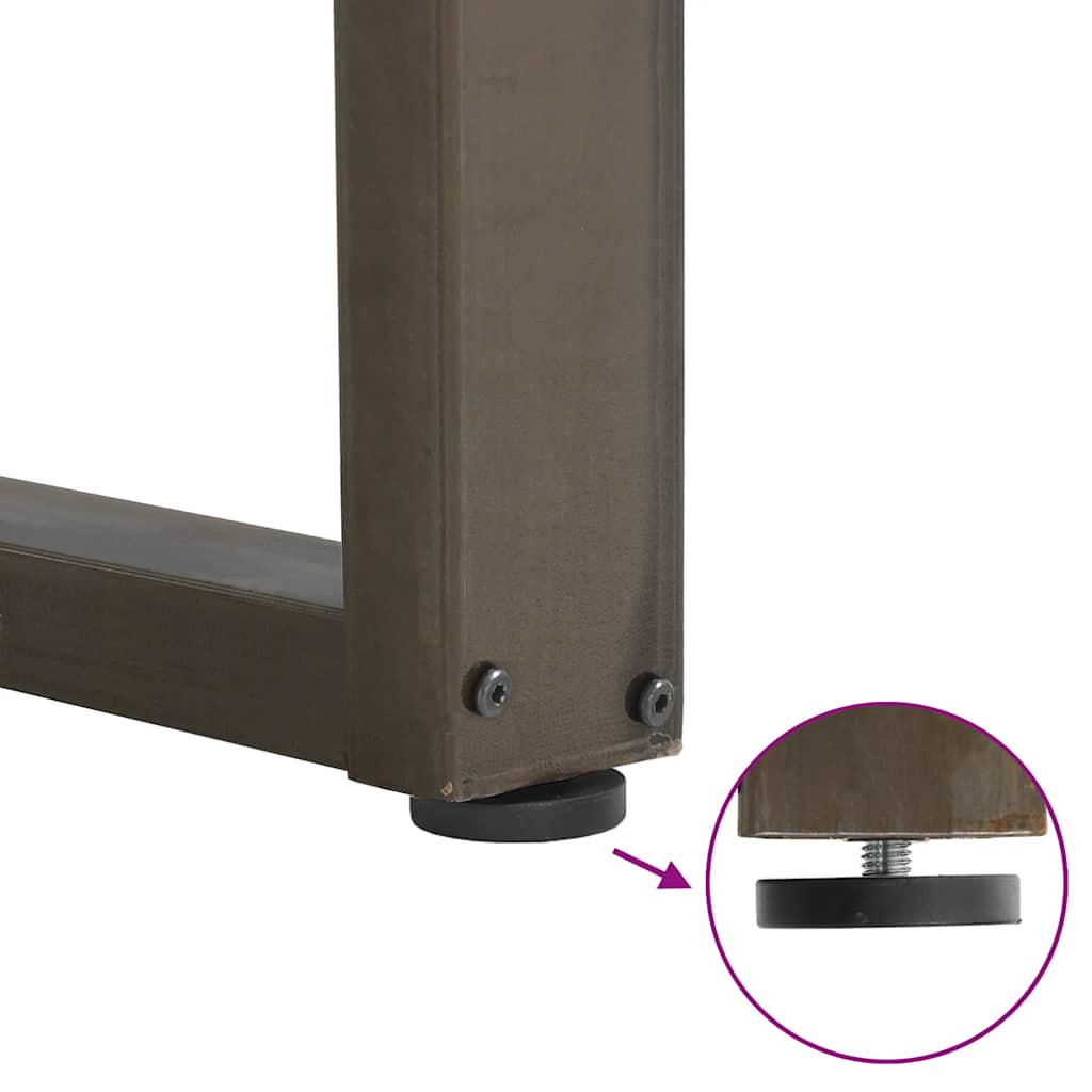 Gambe per tavolo da pranzo a forma di U 2 pz in acciaio naturale 70x(72-73) cm - homemem39