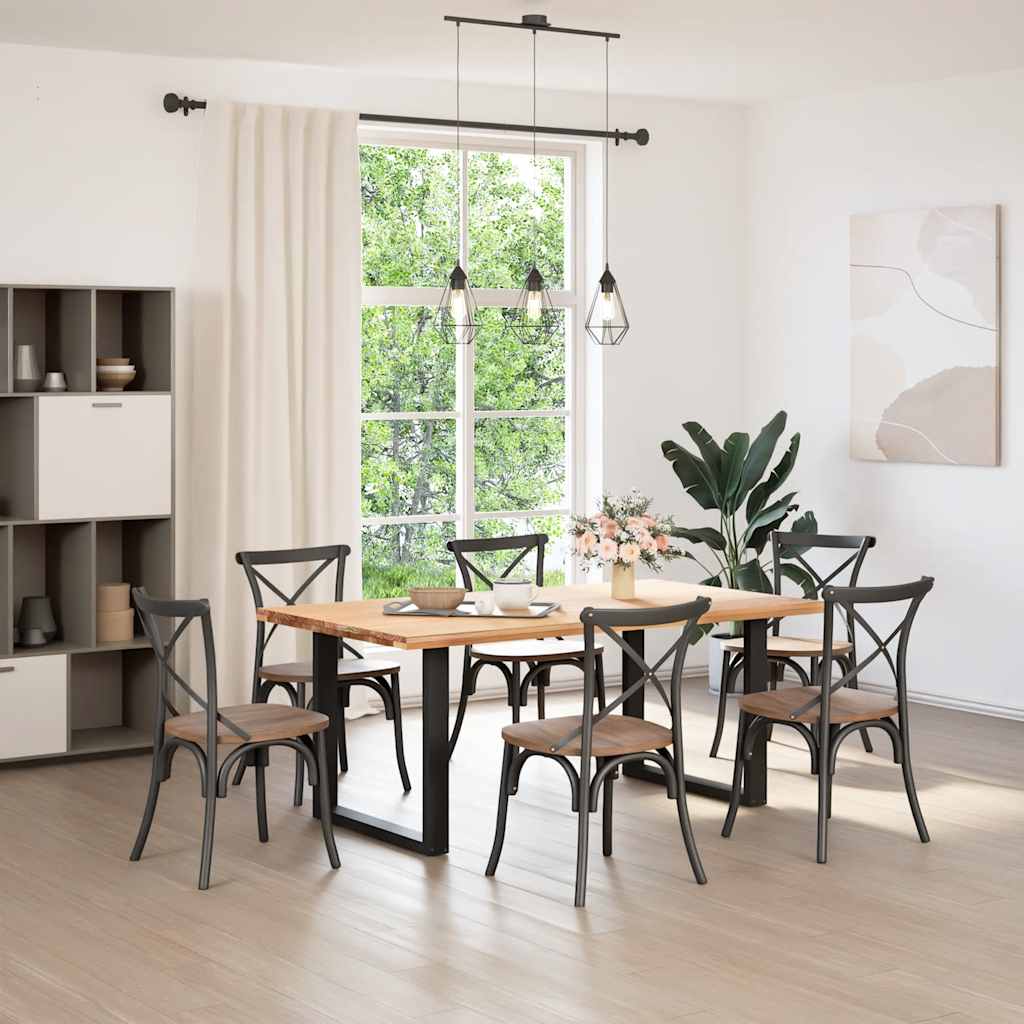 Gambe per tavolo da pranzo a forma di U 2 pz nere 80x(72-73) cm