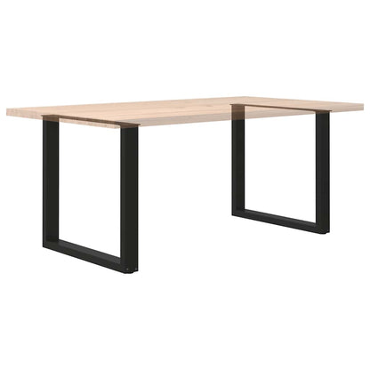 Gambe per tavolo da pranzo a forma di U 2 pz nere 80x(72-73) cm