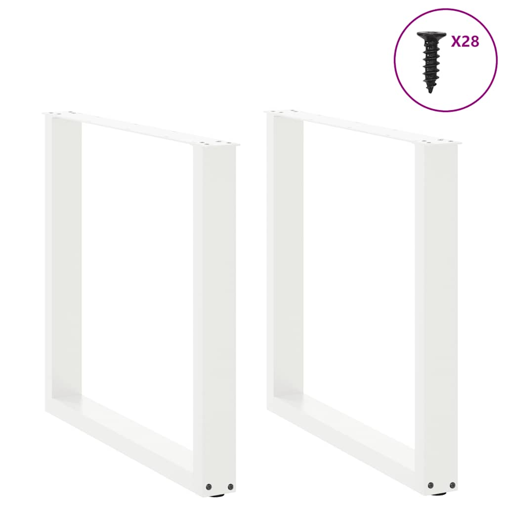 Gambe per tavolo da pranzo forma U 2 pz bianche 100x(72-73)