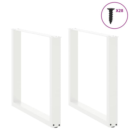 Gambe per tavolo da pranzo forma U 2 pz bianche 100x(72-73)
