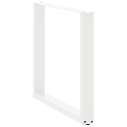 Gambe Tavolo Pranzo a U 2 pz Bianco 80x(72-73) cm Acciaio