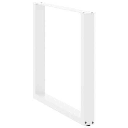 Gambe Tavolo Pranzo a U 2 pz Bianco 90x(72-73)cm Acciaio