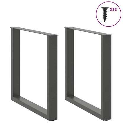Gambe per tavolo da pranzo forma U 2 pz Antracite 90x(72-73) cm