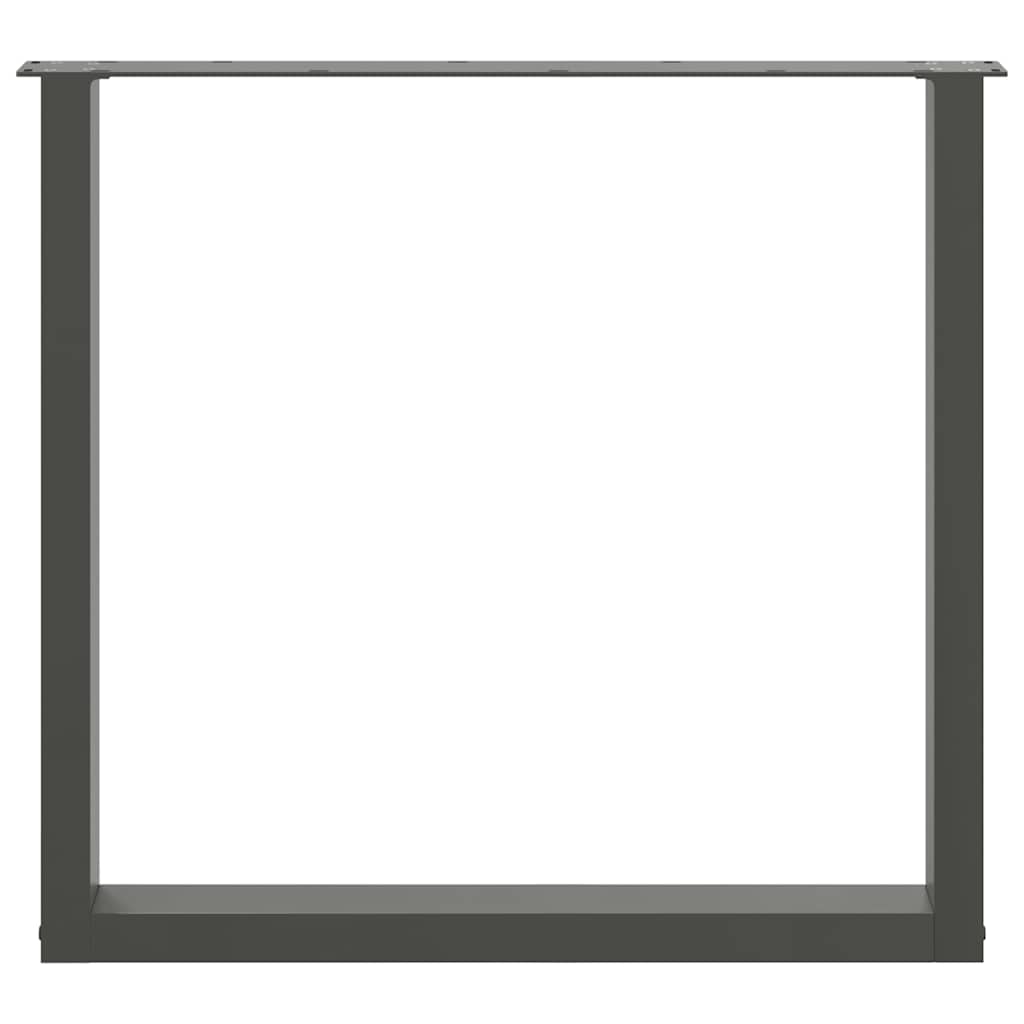 Gambe per tavolo da pranzo forma U 2 pz Antracite 90x(72-73) cm