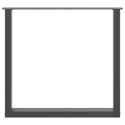 Gambe per tavolo da pranzo forma U 2 pz Antracite 90x(72-73) cm