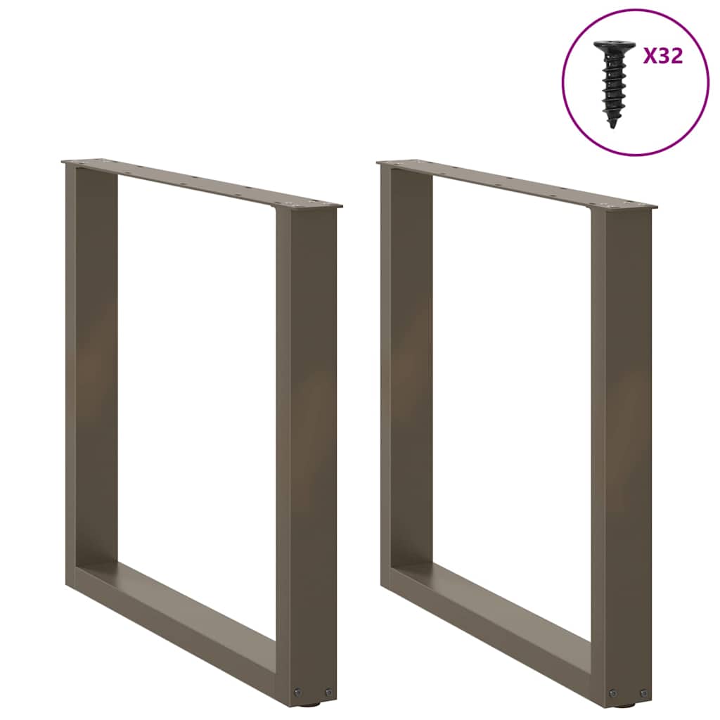 Gambe per tavolo da pranzo forma U 2 pz naturale 90x(72-73) cm
