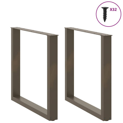 Gambe per tavolo da pranzo forma U 2 pz naturale 90x(72-73) cm