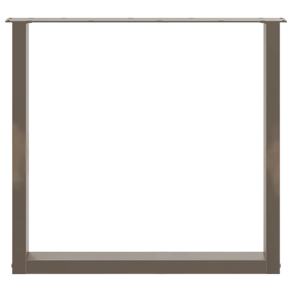 Gambe per tavolo da pranzo a forma di U 2 pz in acciaio naturale 90x(72-73) cm - homemem39