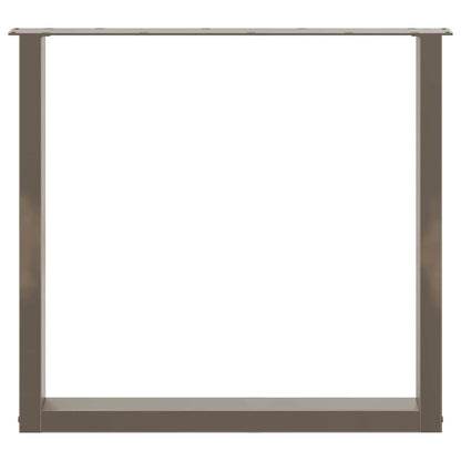 Gambe per tavolo da pranzo a forma di U 2 pz in acciaio naturale 90x(72-73) cm - homemem39