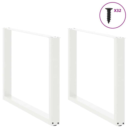 Gambe per tavolo da pranzo forma U 2 pz bianche 100x(72-73) cm