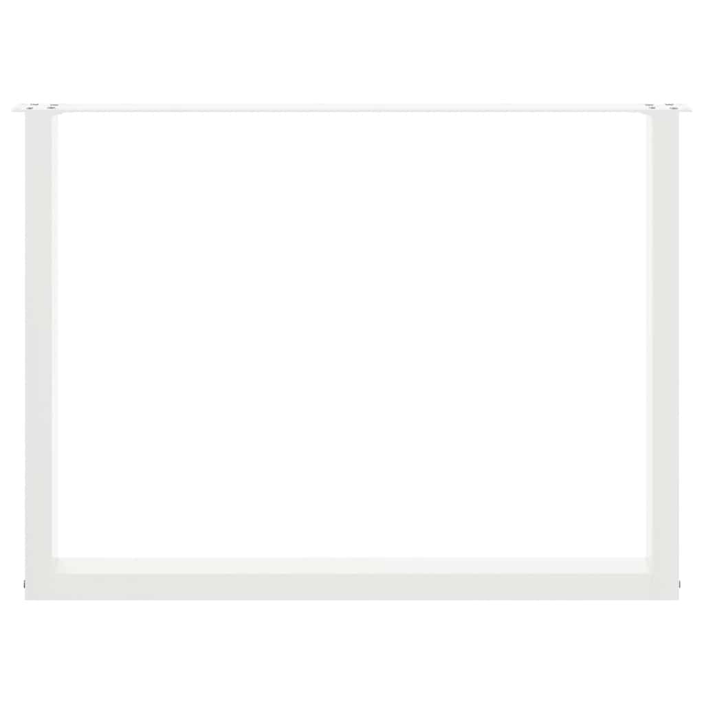 Gambe per tavolo da pranzo forma U 2 pz bianche 100x(72-73) cm