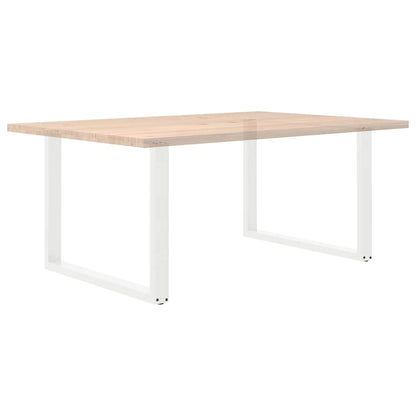 Gambe per tavolo da pranzo forma U 2 pz bianche 100x(72-73) cm