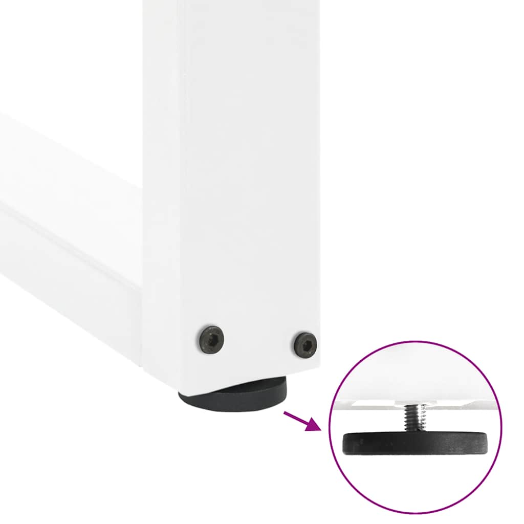 Gambe per tavolo da pranzo forma U 2 pz bianche 100x(72-73) cm