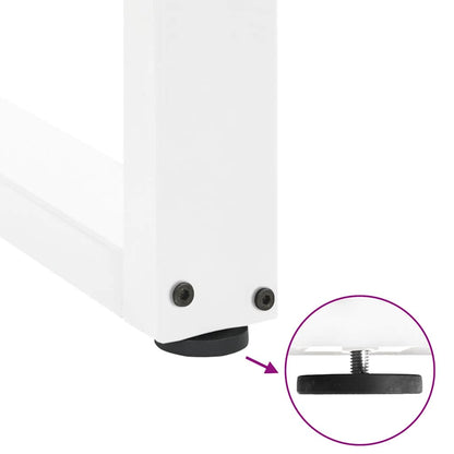 Gambe per tavolo da pranzo forma U 2 pz bianche 100x(72-73) cm
