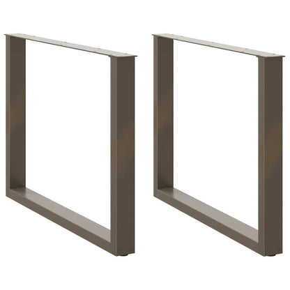 Gambe per tavolo da pranzo forma U 2 pz naturale 100x(72-73) cm