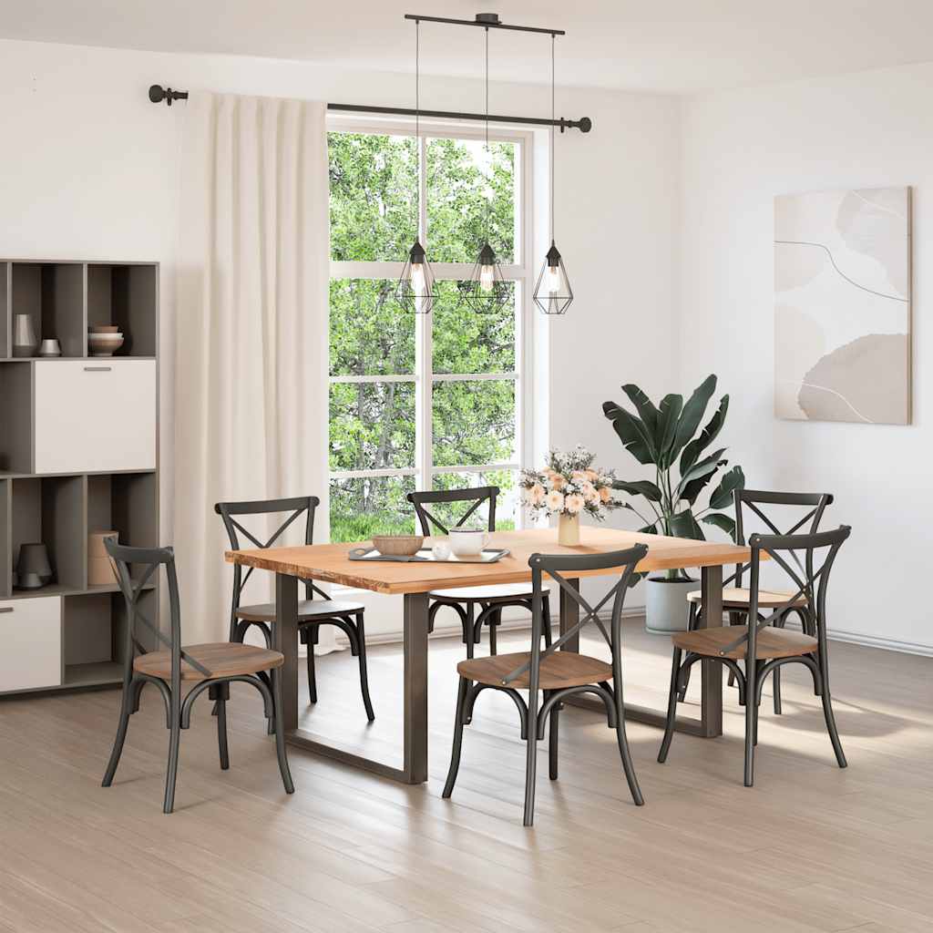 Gambe per tavolo da pranzo a forma di U 2 pz in acciaio naturale 100x(72-73) cm