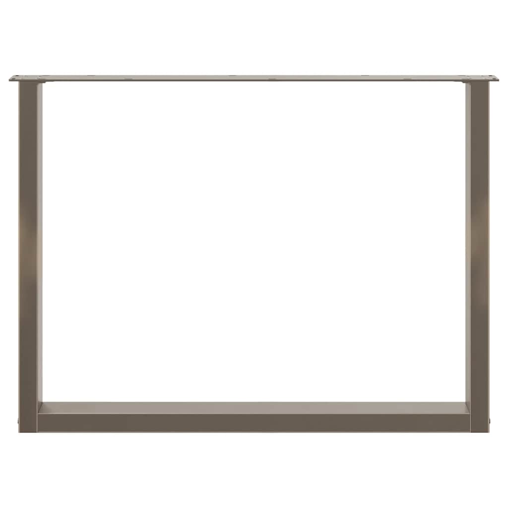 Gambe per tavolo da pranzo a forma di U 2 pz in acciaio naturale 100x(72-73) cm