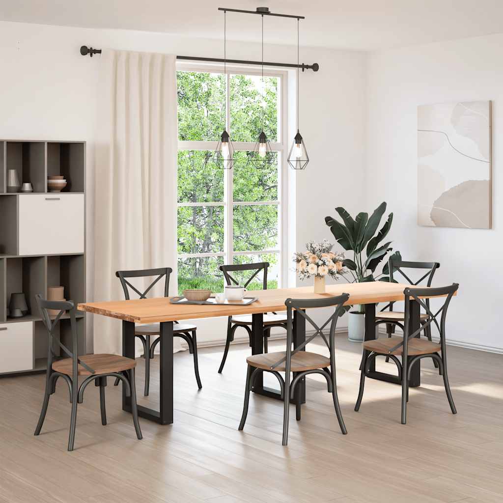 Gambe per tavolo da pranzo a forma di U 3 pz nere 70x(72-73) cm