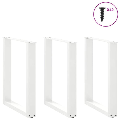 Gambe per tavolo da pranzo forma U 3 pz bianche 90x(72-73)