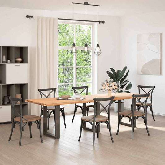 Gambe per tavolo da pranzo a forma di U 3 pz in acciaio naturale 70x(72-73) cm - homemem39