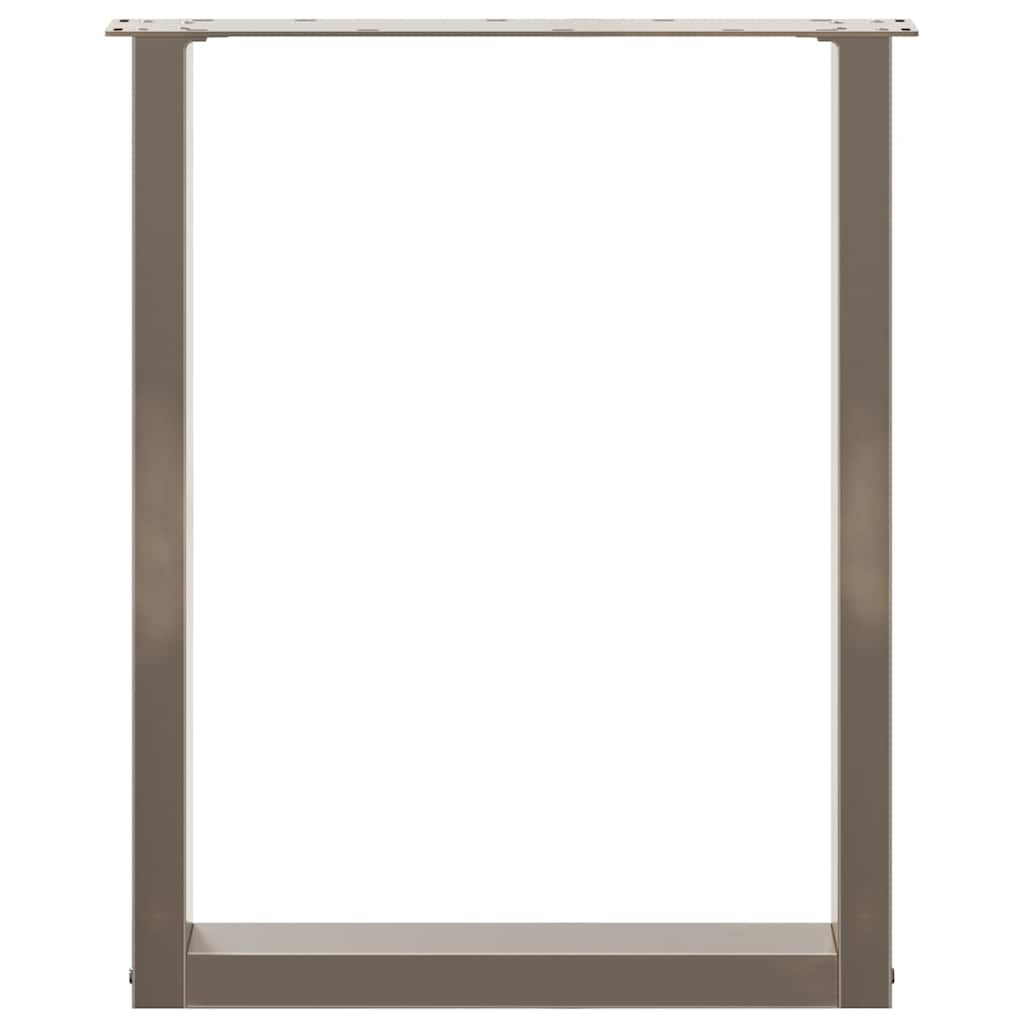 Gambe per tavolo da pranzo a forma di U 3 pz in acciaio naturale 70x(72-73) cm - homemem39