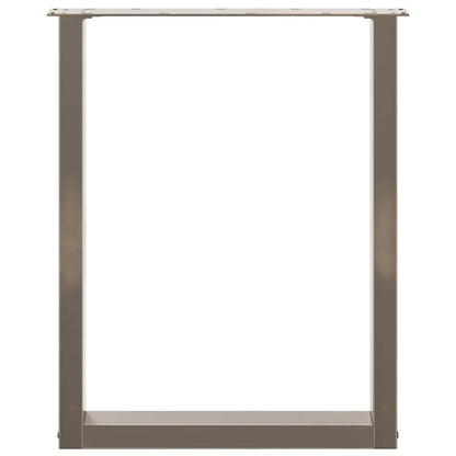 Gambe per tavolo da pranzo a forma di U 3 pz in acciaio naturale 70x(72-73) cm - homemem39
