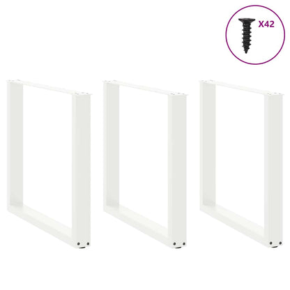 Gambe per tavolo da pranzo forma U 3 pz bianche 80x(72-73) cm
