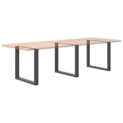 Gambe per tavolo da pranzo forma U 3 pz Antracite 80x(72-73) cm