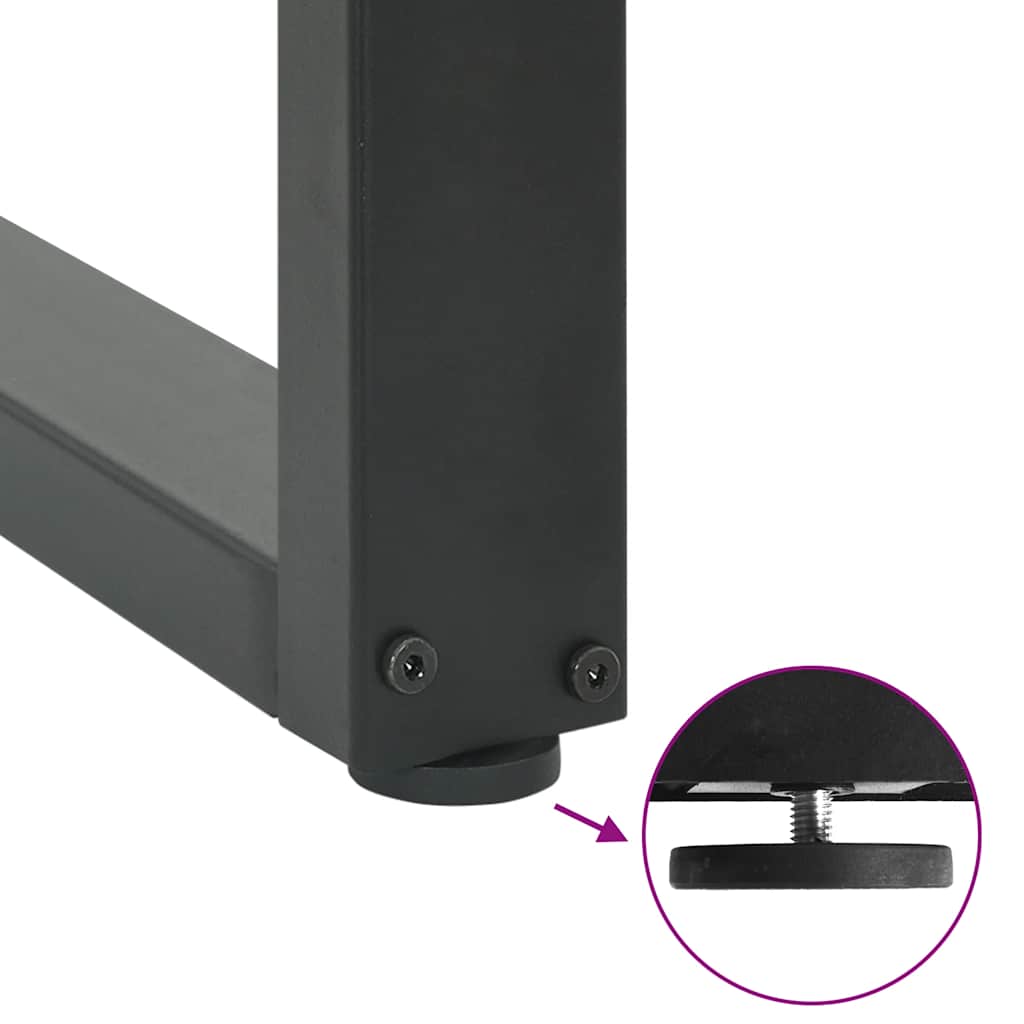 Gambe per tavolo da pranzo forma U 3 pz Antracite 80x(72-73) cm