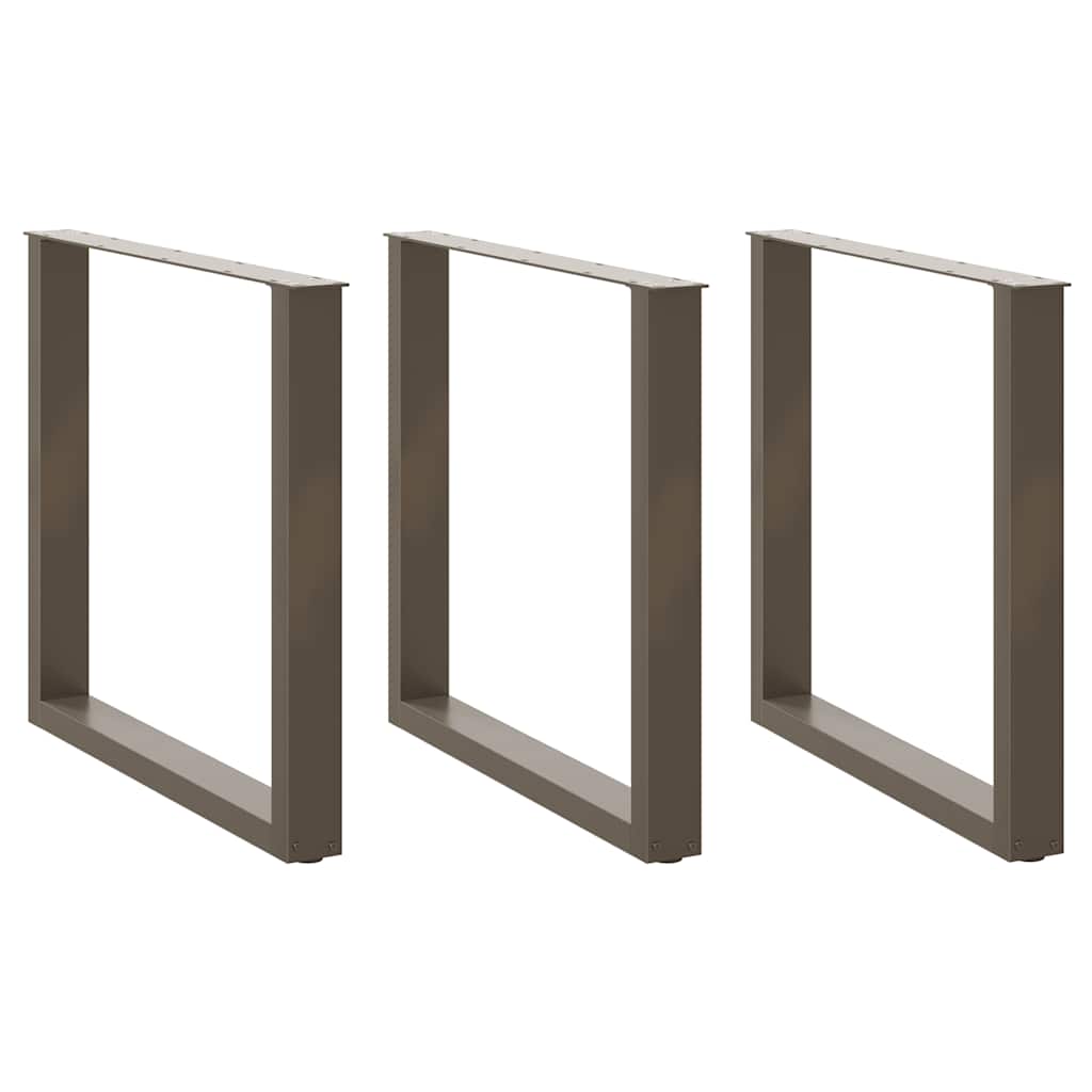 Gambe per tavolo da pranzo forma U 3 pz naturale 80x(72-73) cm