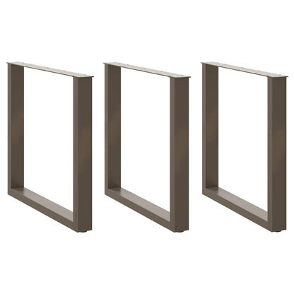 Gambe per tavolo da pranzo forma U 3 pz naturale 80x(72-73) cm