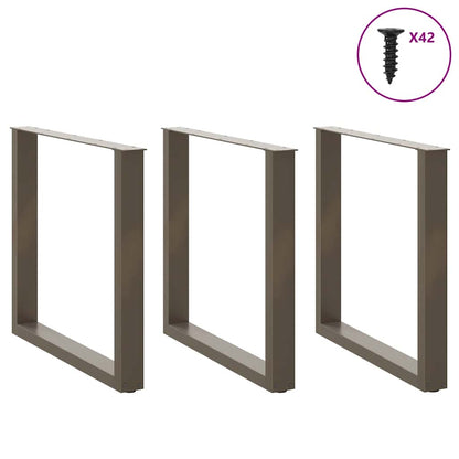 Gambe per tavolo da pranzo forma U 3 pz naturale 80x(72-73) cm