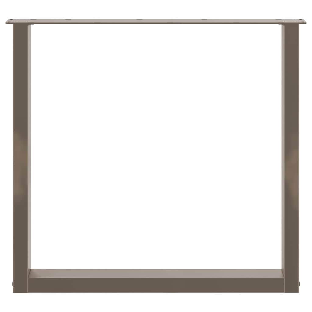 Gambe per tavolo da pranzo a forma di U 3 pz in acciaio naturale 80x(72-73) cm