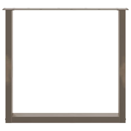 Gambe per tavolo da pranzo a forma di U 3 pz in acciaio naturale 80x(72-73) cm